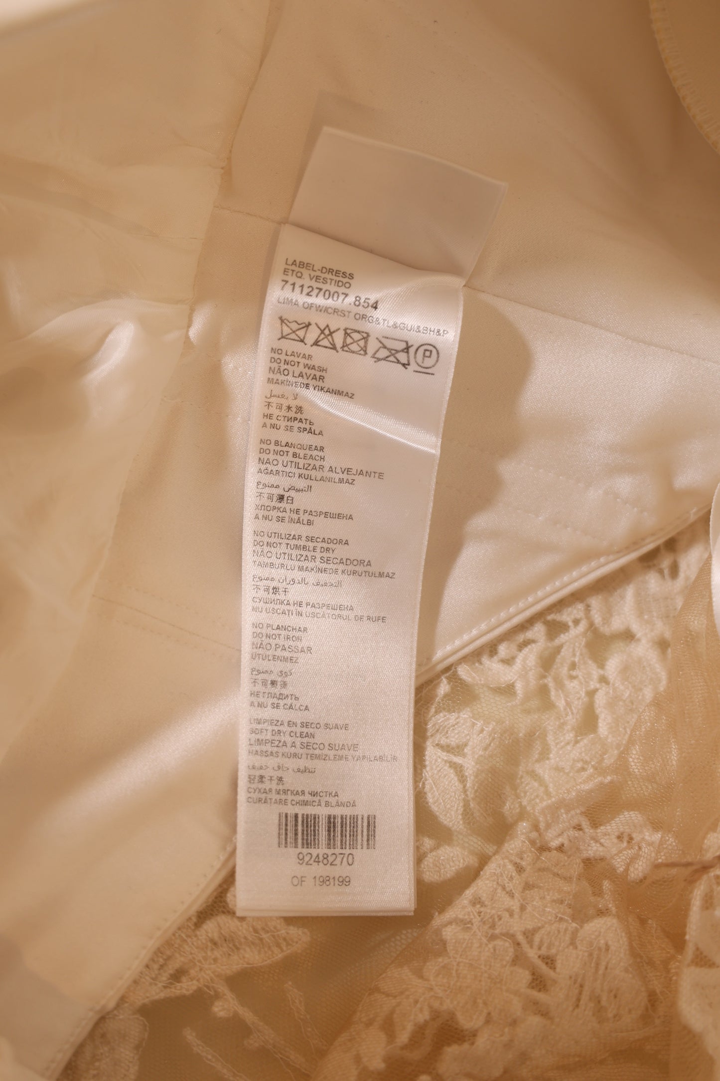 Second Hand elegantes Brautkleid mit Spitze und langer Schleppe, ivory