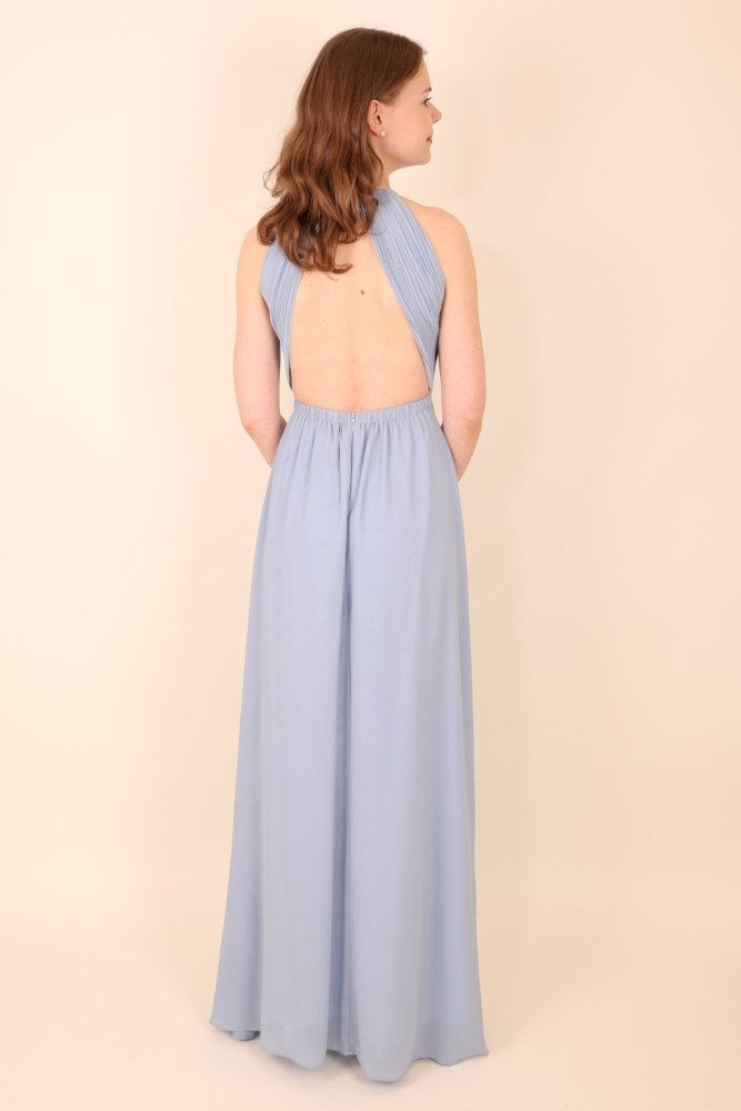 Abendkleid mit ausgefallenem Rückenausschnitt, hellblau - Dein Kleiderladen