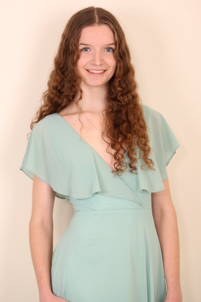 Abendkleid mit Raffungen und T-Shirt Ärmeln, mint - Dein Kleiderladen