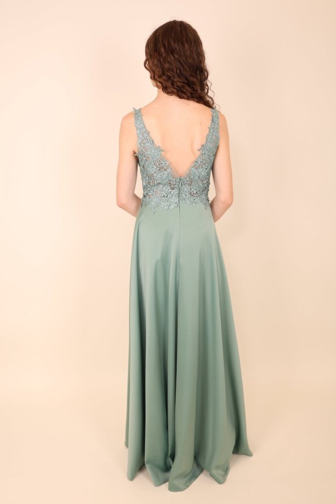 Abendkleid mit Spitze, mint - Dein Kleiderladen