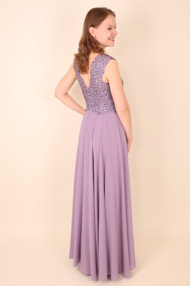 Ballkleid mit Ärmlen, flieder - Dein Kleiderladen