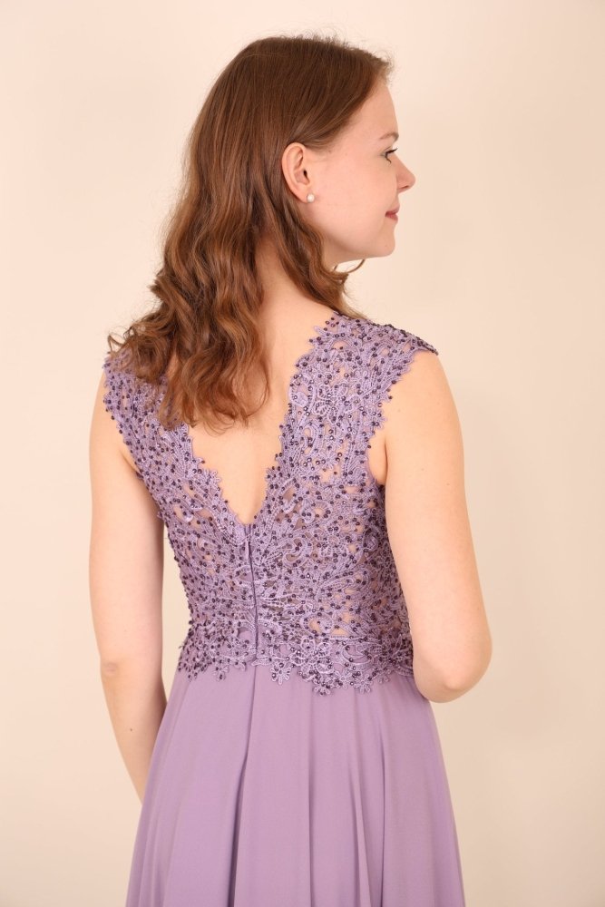 Ballkleid mit Ärmlen, flieder - Dein Kleiderladen