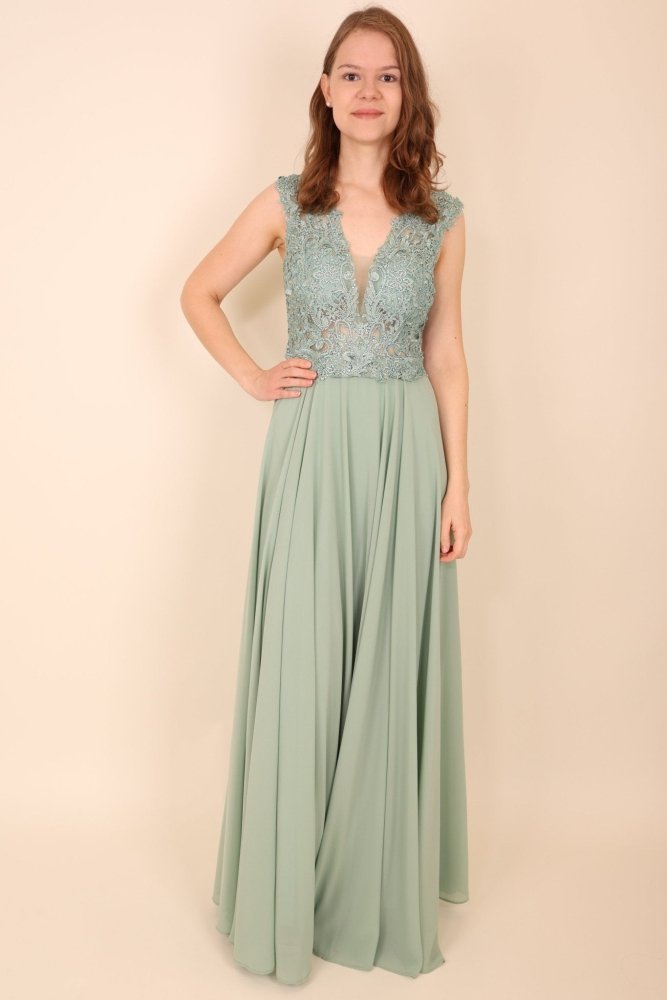Ballkleid mit Ärmlen, mint - Dein Kleiderladen