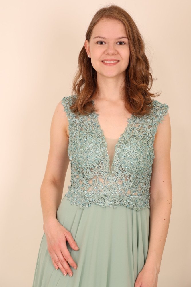 Ballkleid mit Ärmlen, mint - Dein Kleiderladen