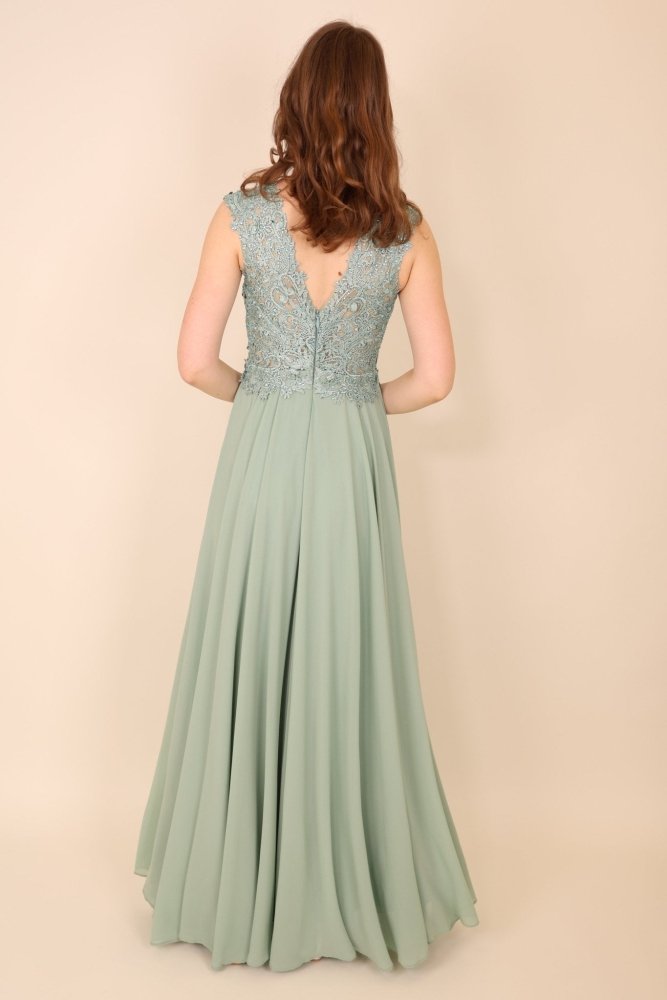 Ballkleid mit Ärmlen, mint - Dein Kleiderladen