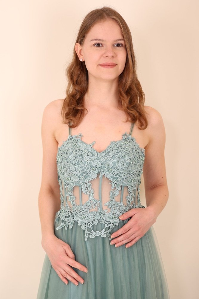 Ballkleid mit Tüll, mint - Dein Kleiderladen