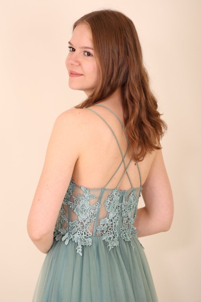 Ballkleid mit Tüll, mint - Dein Kleiderladen