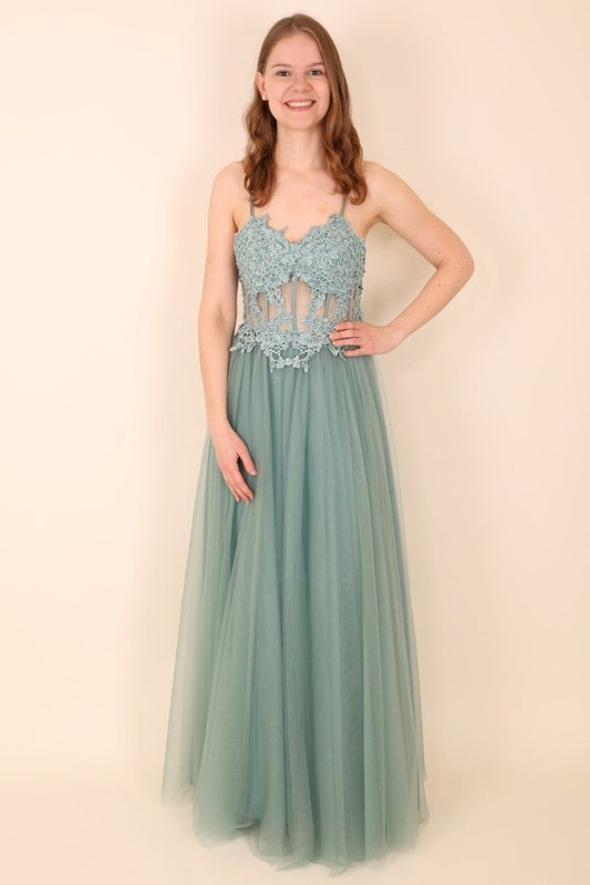 Ballkleid mit Tüll, mint - Dein Kleiderladen