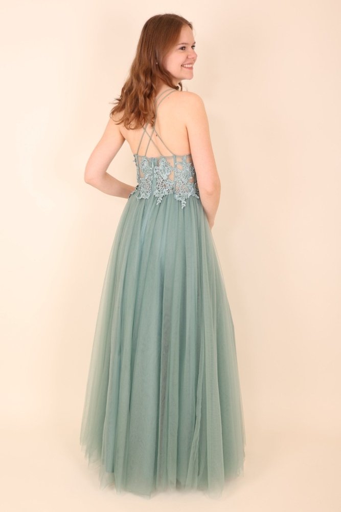 Ballkleid mit Tüll, mint - Dein Kleiderladen
