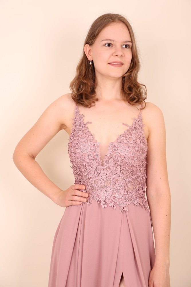 elegantes Abendkleid, rosa - Dein Kleiderladen