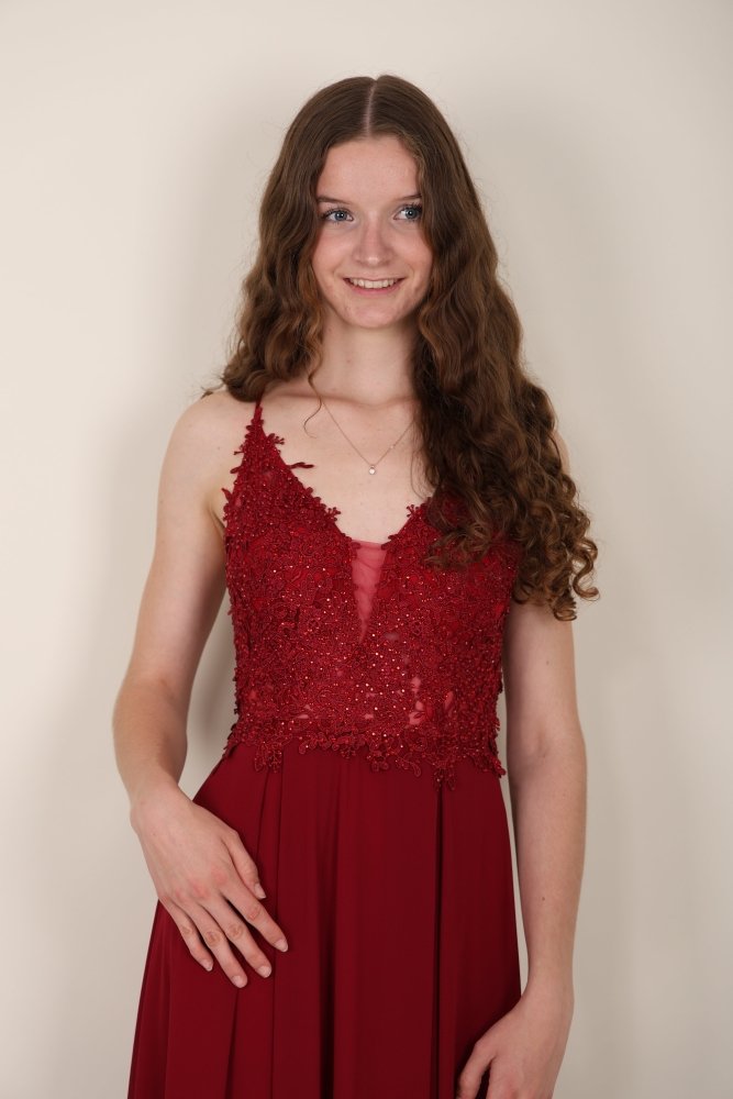 elegantes Ballkleid, bordeaux - Dein Kleiderladen