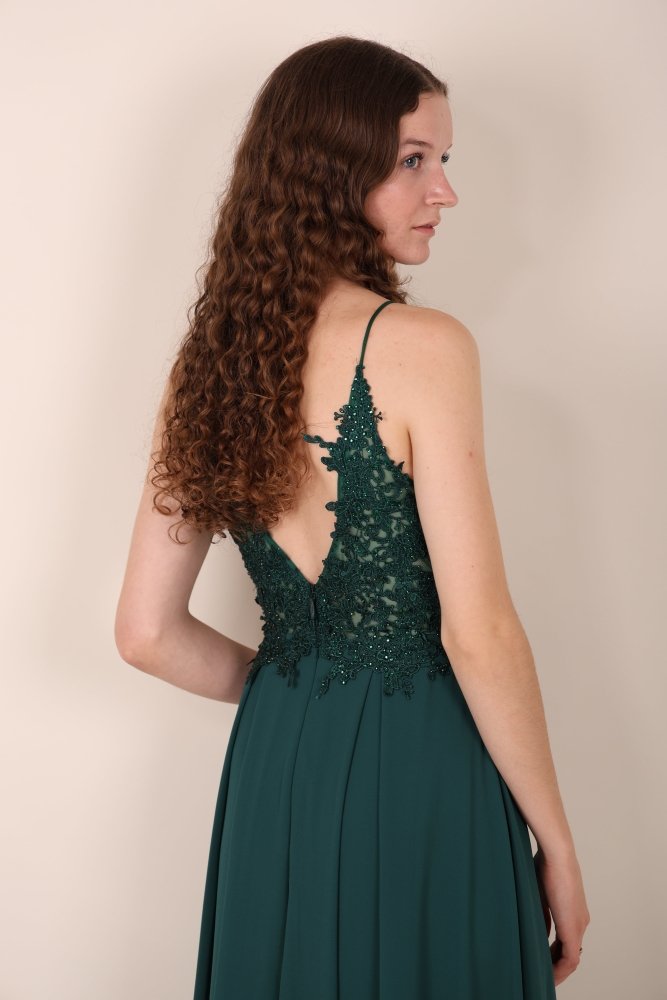 elegantes Ballkleid, dunkelgrün - Dein Kleiderladen
