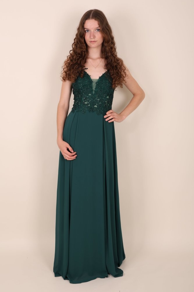 elegantes Ballkleid, dunkelgrün - Dein Kleiderladen