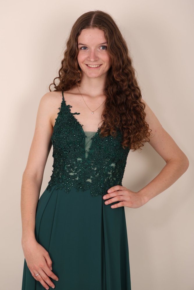 elegantes Ballkleid, dunkelgrün - Dein Kleiderladen