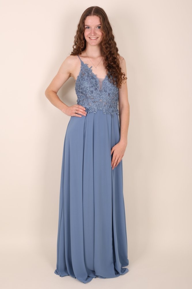 elegantes Ballkleid, graublau - Dein Kleiderladen