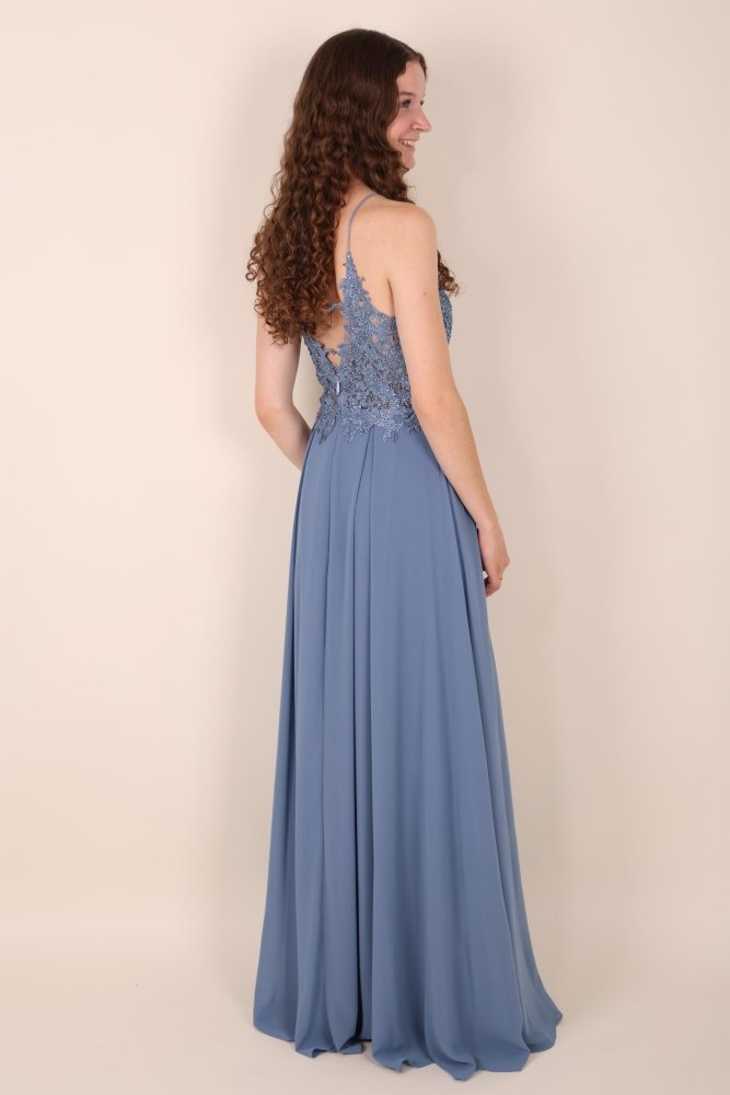elegantes Ballkleid, graublau - Dein Kleiderladen