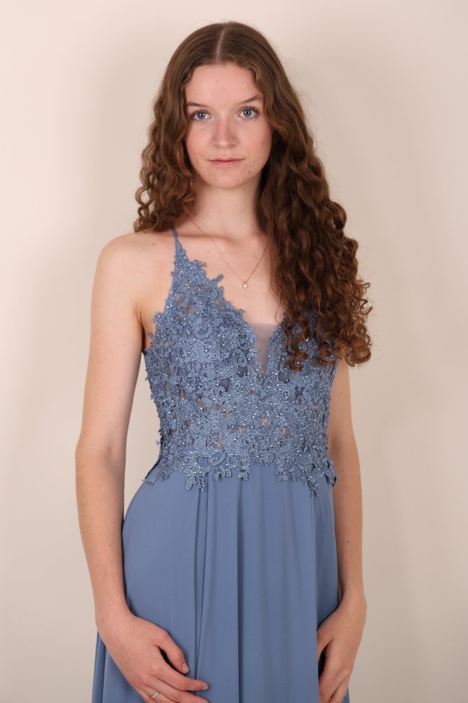 elegantes Ballkleid, graublau - Dein Kleiderladen
