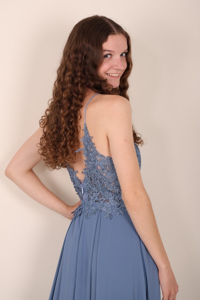 elegantes Ballkleid, graublau - Dein Kleiderladen