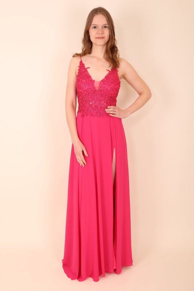 elegantes Abendkleid, pink - Dein Kleiderladen