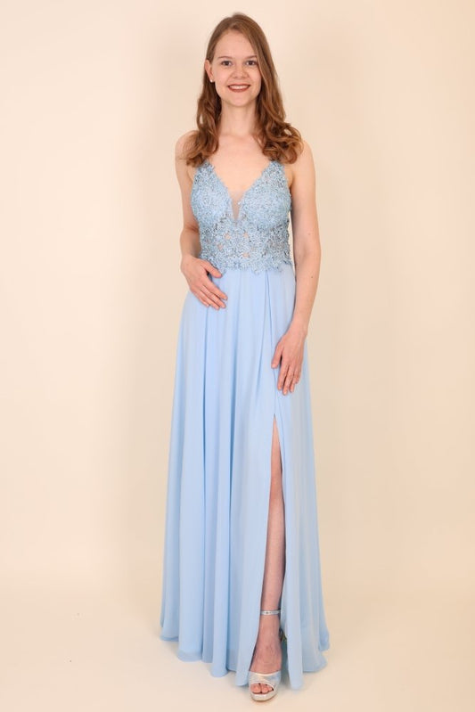 elegantes Ballkleid, hellblau- Dein Kleiderladen