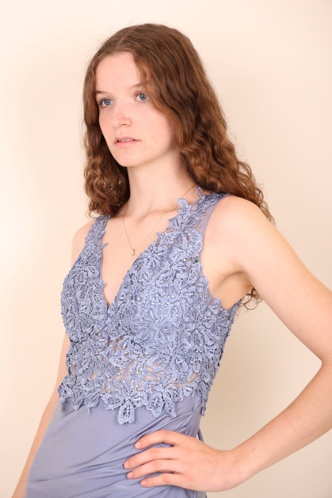 enganliegendes Abendkleid, hellblau - Dein Kleiderladen