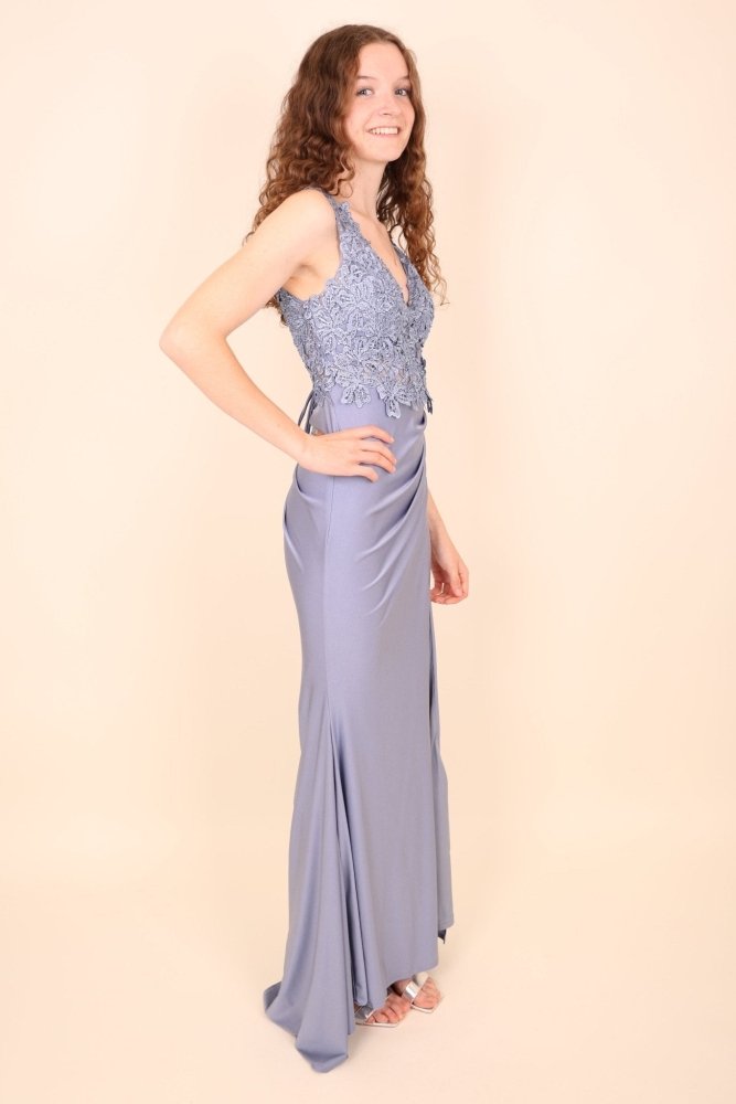 enganliegendes Abendkleid, hellblau - Dein Kleiderladen
