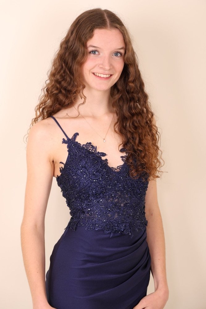 enges Abendkleid, dunkelblau - Dein Kleiderladen