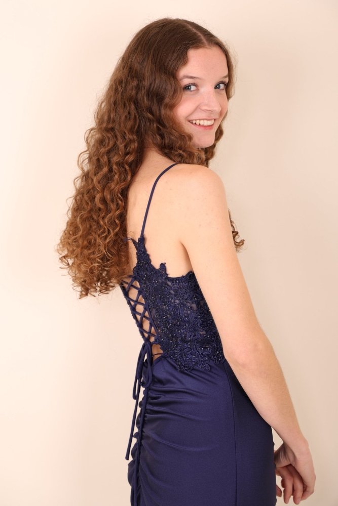 enges Abendkleid, dunkelblau - Dein Kleiderladen