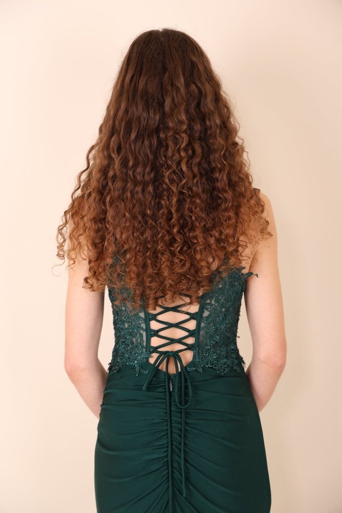 enges Abendkleid, dunkelgrün - Dein Kleiderladen
