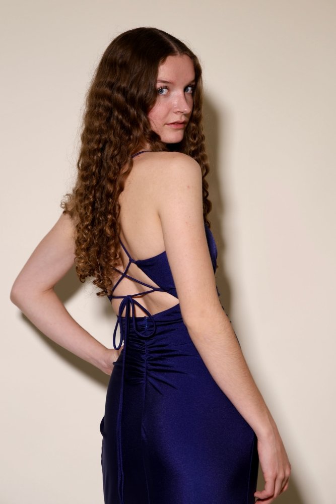 figurbetontes Ballkleid, dunkelblau - Dein Kleiderladen