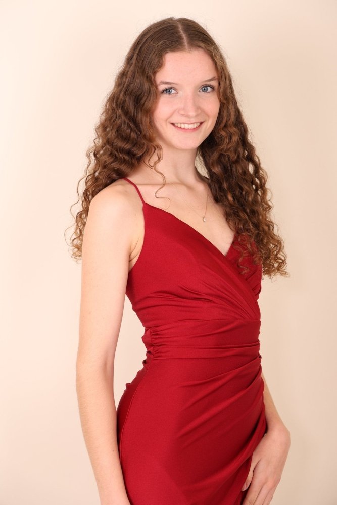 figurbetontes Ballkleid, dunkelrot - Dein Kleiderladen