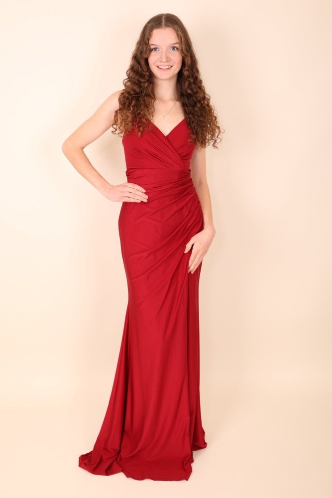 figurbetontes Ballkleid, dunkelrot - Dein Kleiderladen