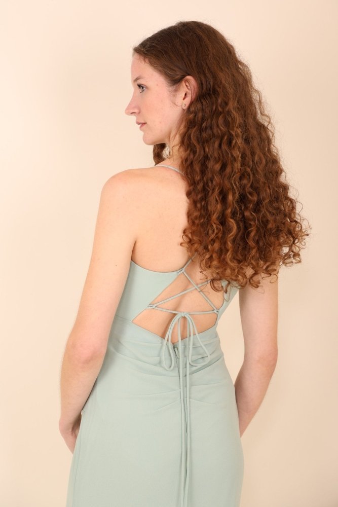 figurbetontes Chiffonkleid, mint - Dein Kleiderladen