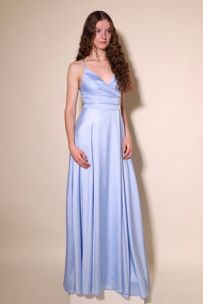 Glitzer Schnürkleid, hellblau - Dein Kleiderladen