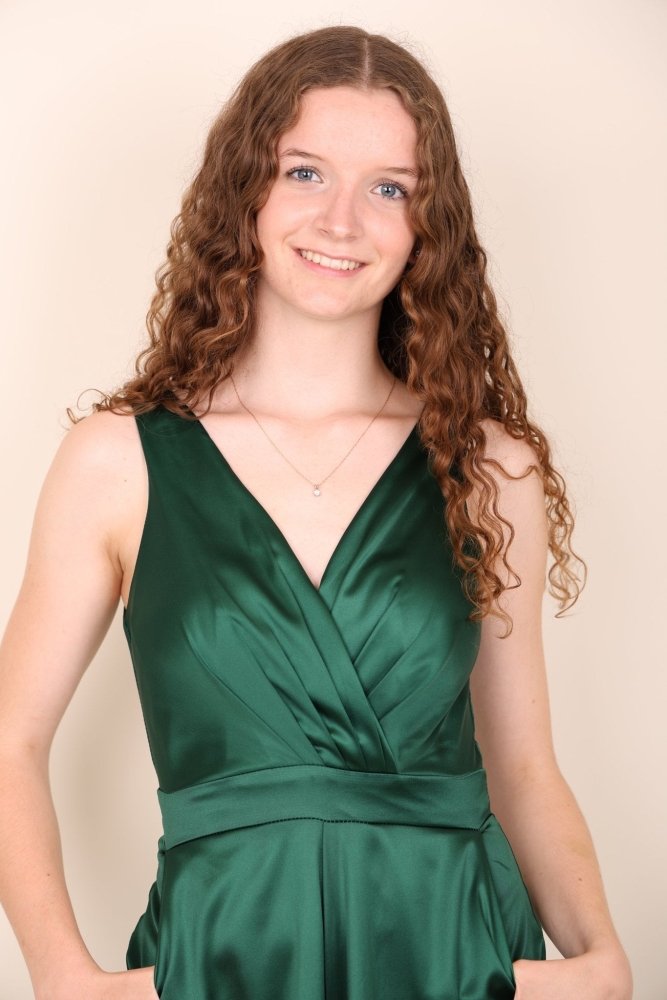 Jumpsuit aus Satin, dunkelgrün - Dein Kleiderladen