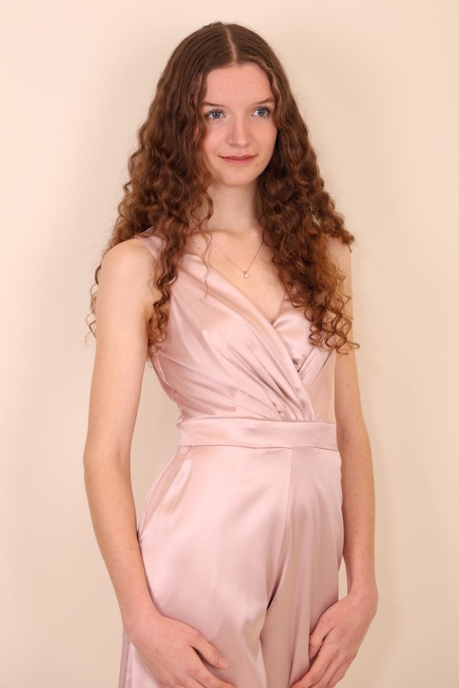 Jumpsuit aus Satin, rosa - Dein Kleiderladen
