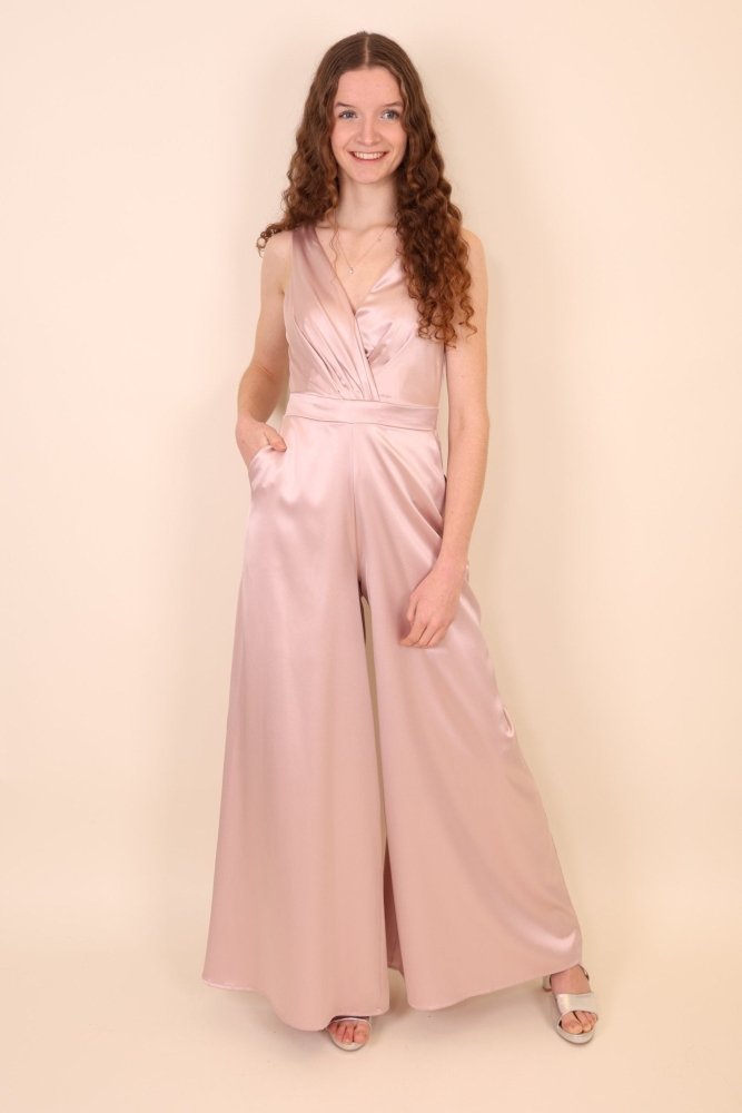 Jumpsuit aus Satin, rosa - Dein Kleiderladen