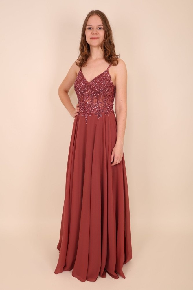 NUR VOR ORT: Abendkleid Annabell, terracotta - Dein Kleiderladen