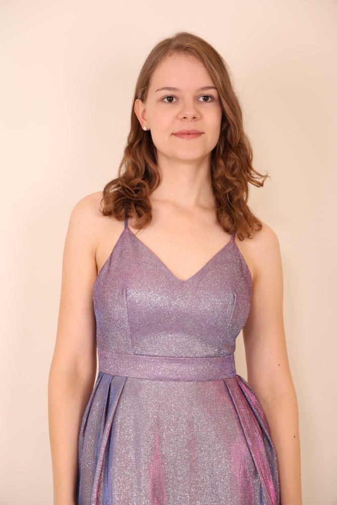 schillerndes Abendkleid, lila - Dein Kleiderladen