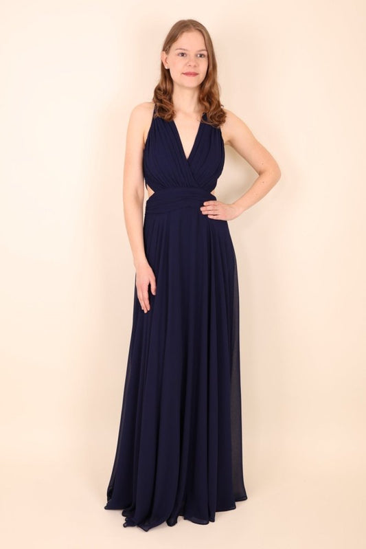 schlichtes Abendkleid, dunkelblau - Dein Kleiderladen