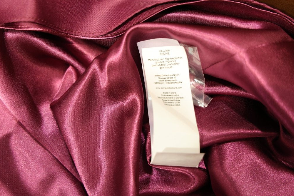 Second Hand fein besticktes Chiffon - Abendkleid mit tiefem Rückenausschnitt, magenta - Dein Kleiderladen