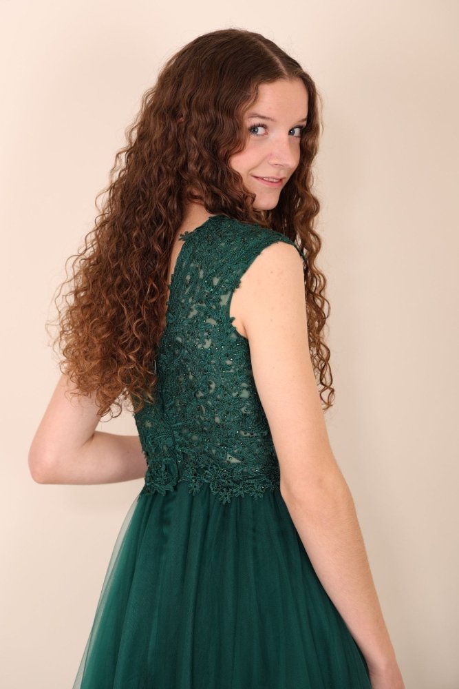 Tüllkleid Leana, dunkelgrün - Dein Kleiderladen