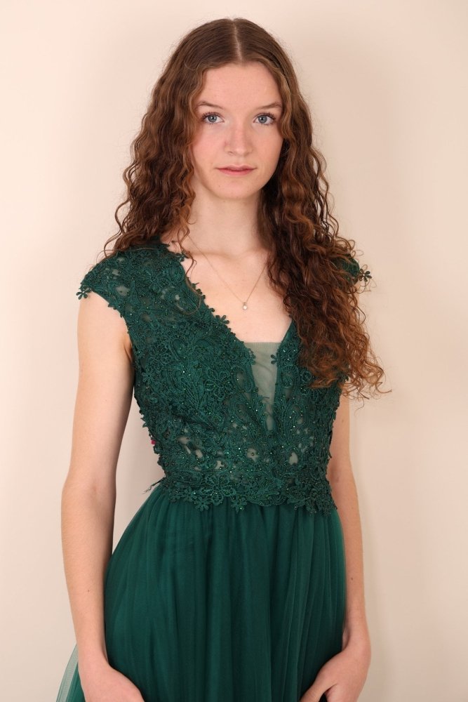 Tüllkleid Leana, dunkelgrün - Dein Kleiderladen