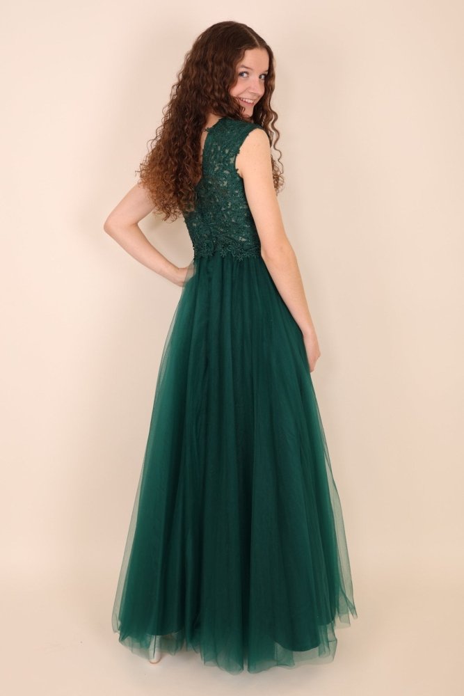 Tüllkleid Leana, dunkelgrün - Dein Kleiderladen