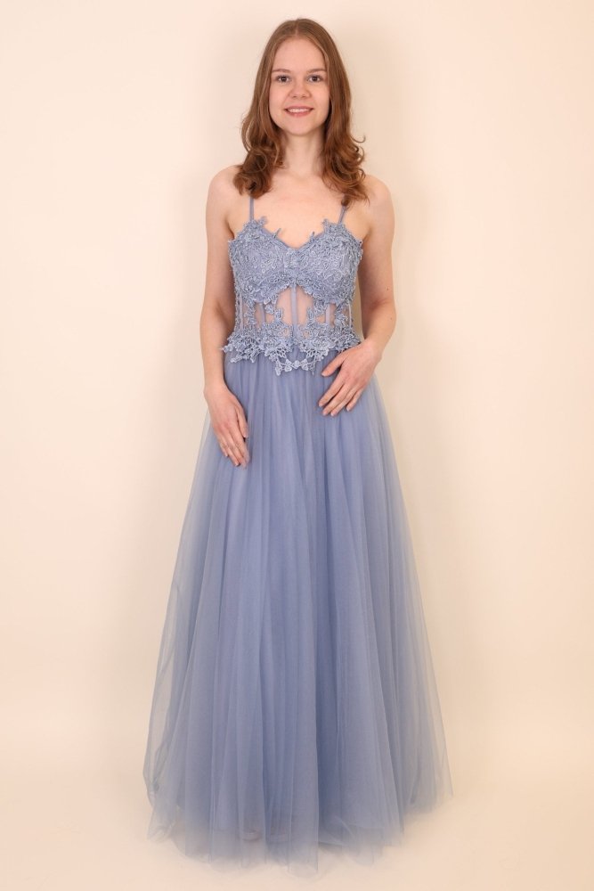 Tüllkleid mit Korsett, hellblau - Dein Kleiderladen