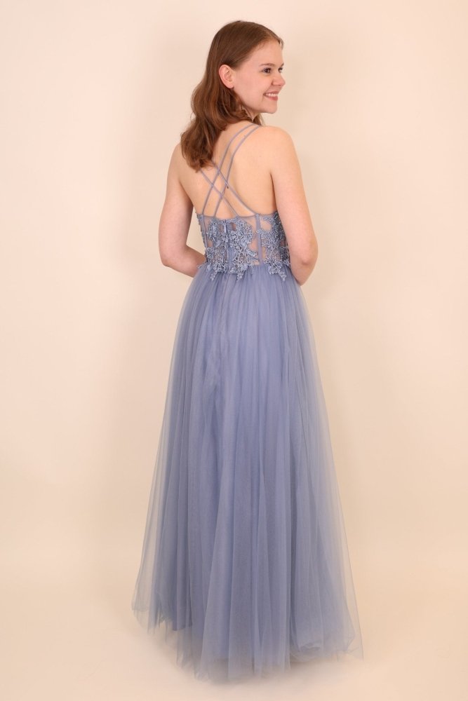 Tüllkleid mit Korsett, hellblau - Dein Kleiderladen