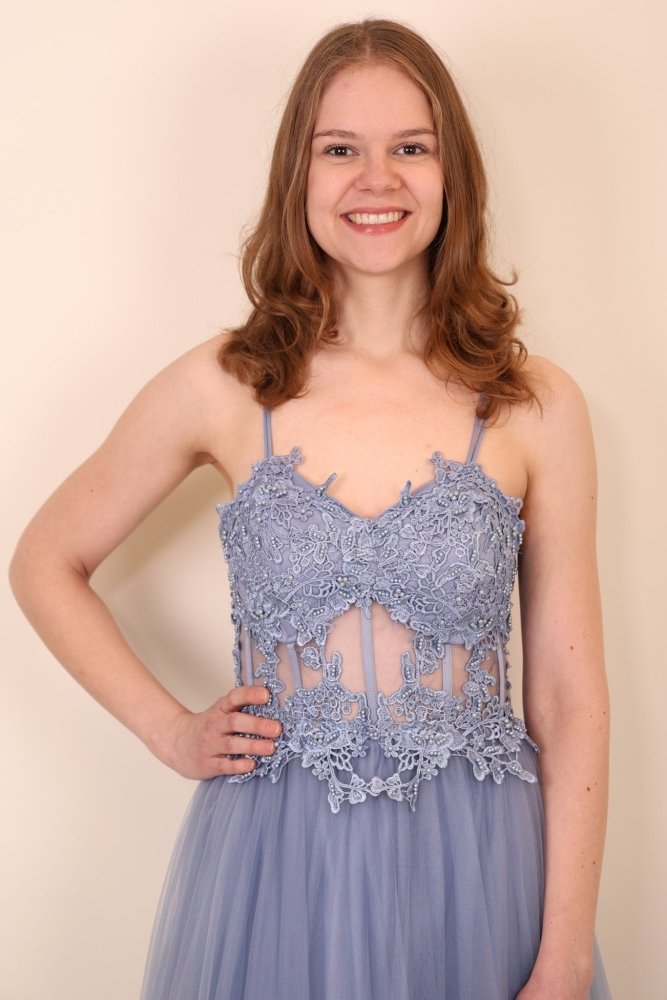 Tüllkleid mit Korsett, hellblau - Dein Kleiderladen