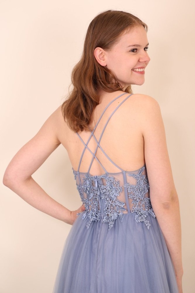 Tüllkleid mit Korsett, hellblau - Dein Kleiderladen