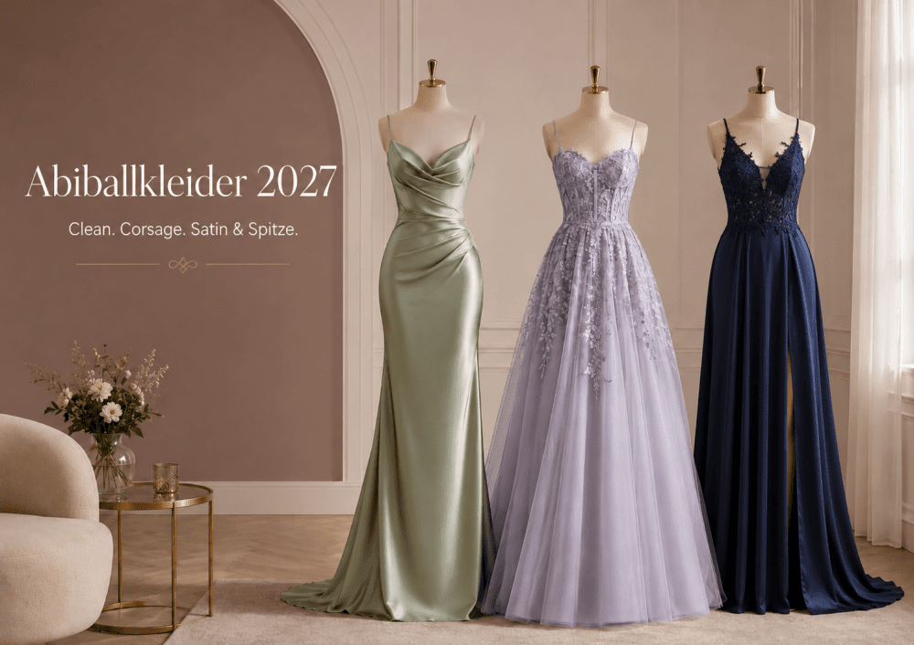 Abiballkleider 2027: Warum cleane Schnitte, Corsagen und Satin mit Spitze bleiben - Dein Kleiderladen