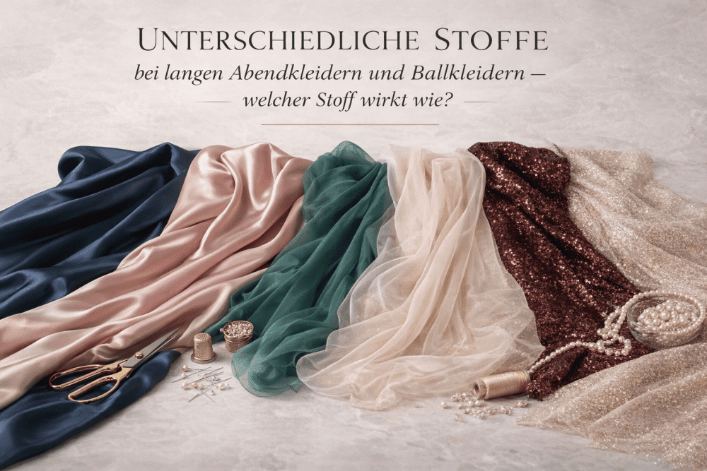 Unterschiedliche Stoffe bei langen Abendkleidern und Ballkleidern – welcher Stoff wirkt wie? - Dein Kleiderladen